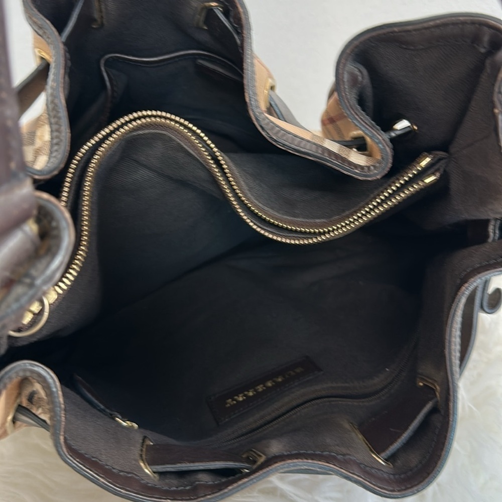 💯Authentic BURBERRY Haymarket Check Medium Walden Belted Hobo Bag🍀 - Picture 16 of 17